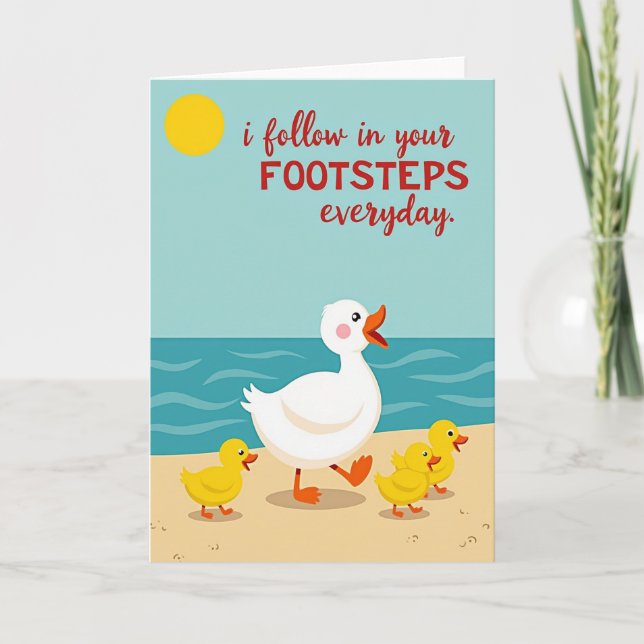 Follow Your Steps Beach Bird Card (Front)
