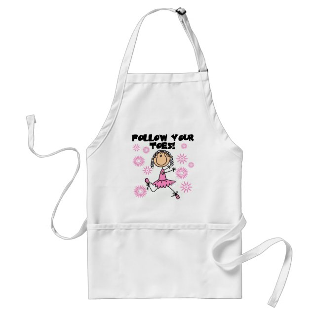 Follow Your Toes Ballerina Tshirts and Gifts Adult Apron (Front)