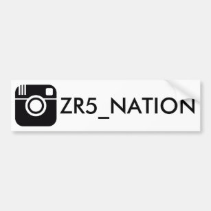 Follow @ZR5_NATION White Bumper Sticker