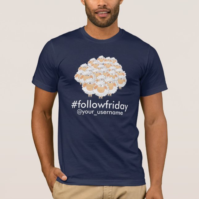 #followfriday Custom Username Black Sheep T-Shirt (Front)
