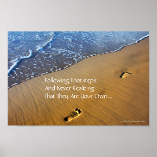 Following Footsteps Modern Haiku Poster