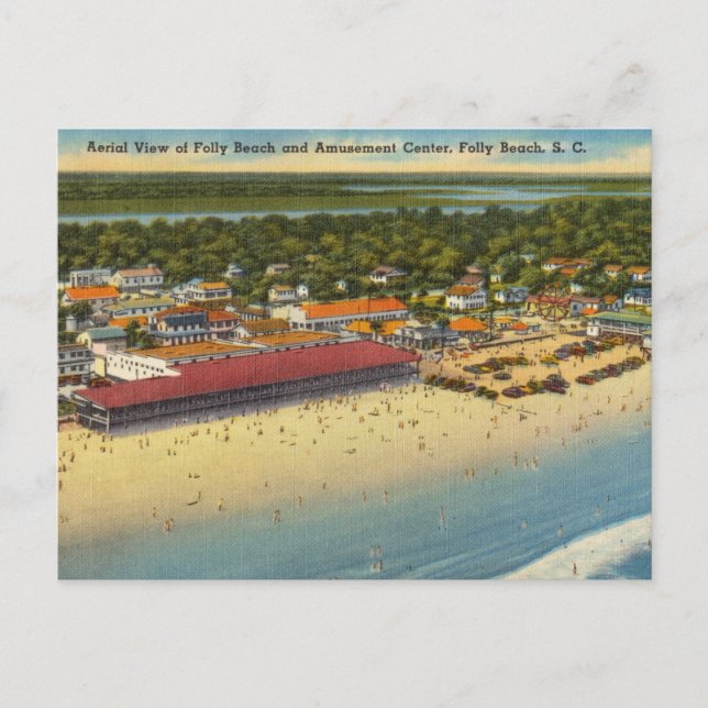 Folly Beach and Amusement Park, South Carolina Postcard (Front)