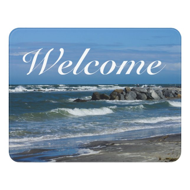 Folly Beach Atlantic Welcome Door Sign (Contemporary Front)
