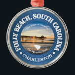 Folly Beach (C) Metal Ornament<br><div class="desc">Folly Beach,  South Carolina.</div>