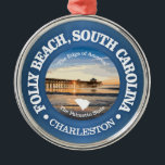 Folly Beach (C) Metal Ornament<br><div class="desc">Folly Beach,  South Carolina.</div>