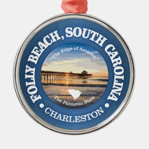 Folly Beach C Metal Ornament