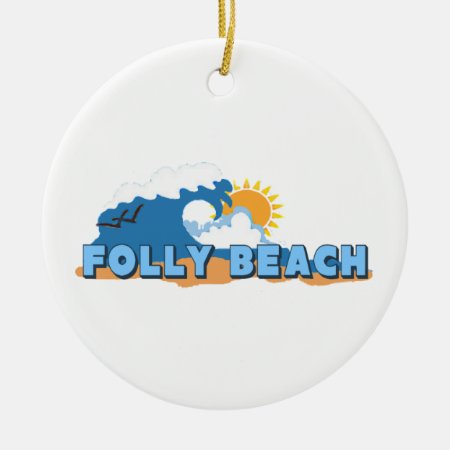 Folly Beach. Ceramic Ornament