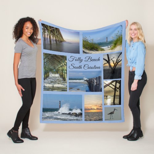 Folly Beach Fleece Blanket