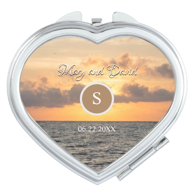Folly Beach Morning Wedding Compact Mirror (Front)
