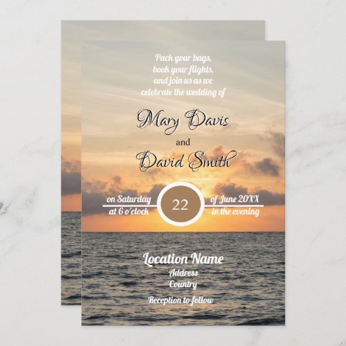 Folly Beach Morning Wedding Invitation