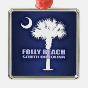Folly Beach (P&C) Metal Ornament