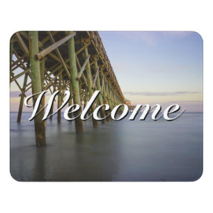Folly Beach Pier Beauty Welcome Door Sign