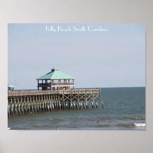 Folly Beach SC Pier Charleston Photography Poster