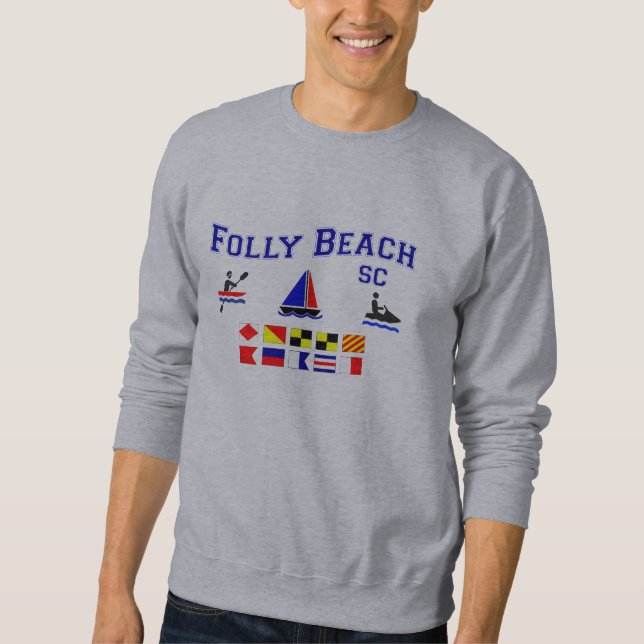 Folly Beach SC Signal Flags Sweatshirt (Front)
