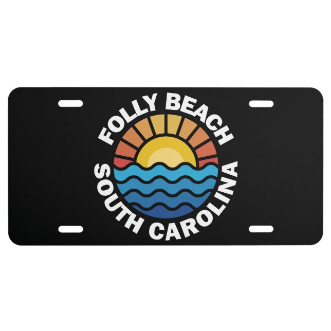 Folly Beach, South Carolina License Plate (Front)
