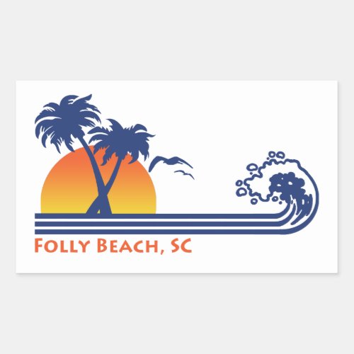 Folly Beach South Carolina Rectangular Sticker