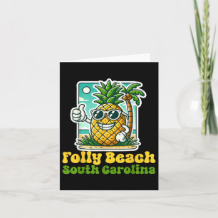 Folly Beach South Carolina Sc Cute Pineapple Thumb Card