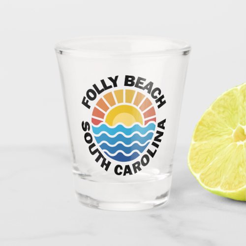 Folly Beach South Carolina Shot Glass