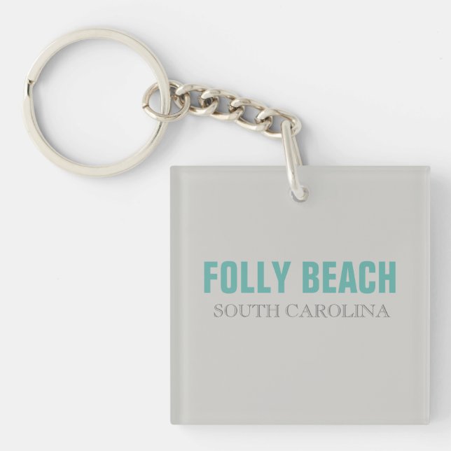 Folly Beach South Carolina Style Keychain (Front)