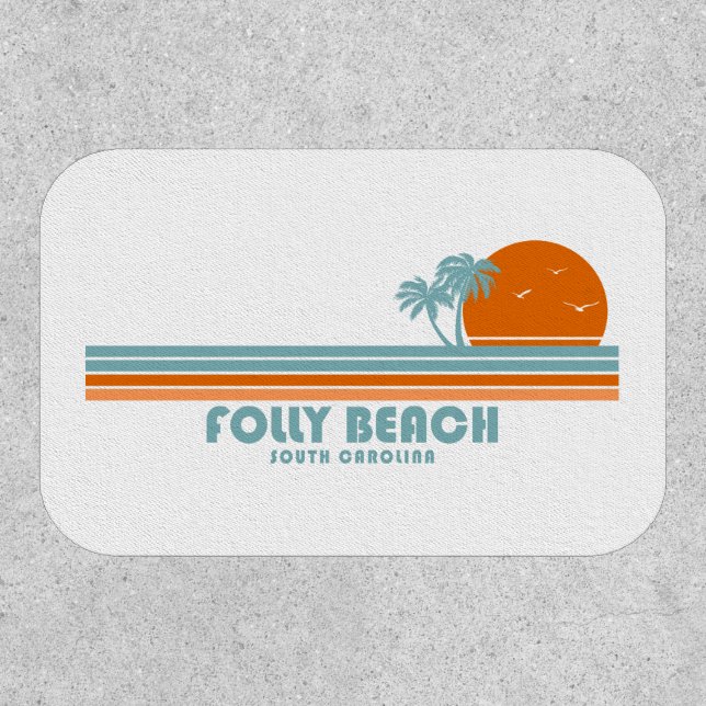 Folly Beach South Carolina Sun Palm Trees Patch (Front)