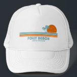 Folly Beach South Carolina Sun Palm Trees Trucker Hat<br><div class="desc">Just 20 minutes' drive from downtown Charleston puts you on Folly Island,  home to Folly Beach and its excellent fishing pier and sandy beach!</div>