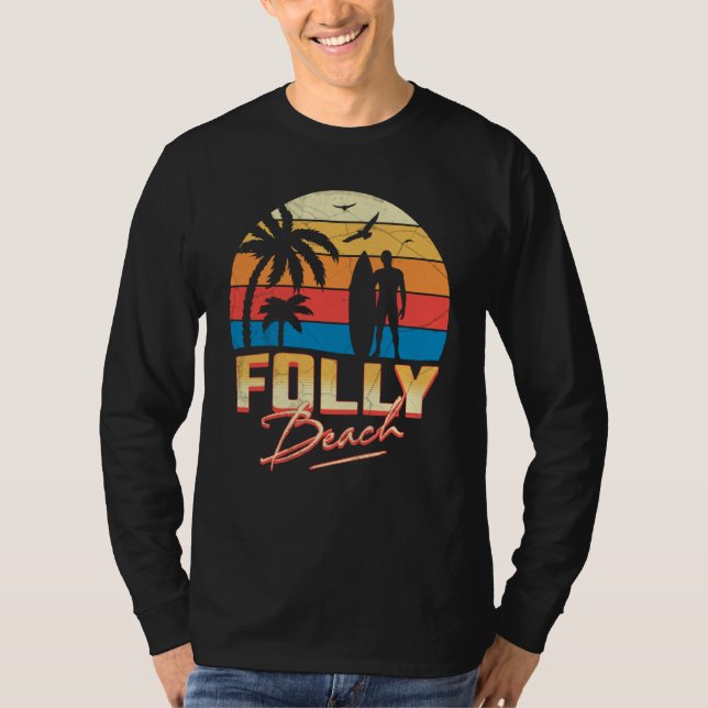 Folly Beach South Carolina Surfing Surf Summer Vac T-Shirt (Front)