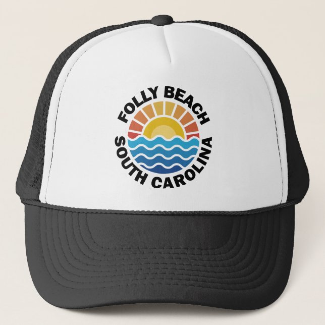 Folly Beach, South Carolina Trucker Hat (Front)