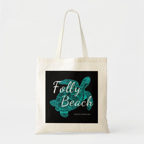 Folly Beach South Carolina Vacation With A Turtle  Tote Bag