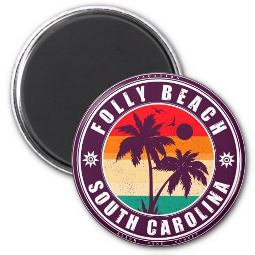 Folly Beach South Carolina _ Vintage 60s Souvenirs Magnet