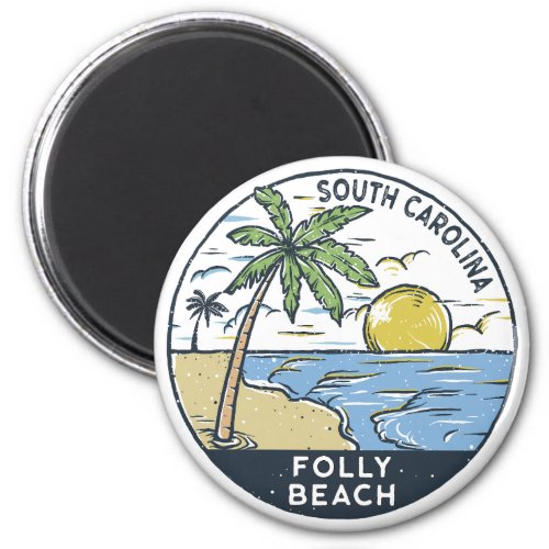 Folly Beach South Carolina Vintage Magnet