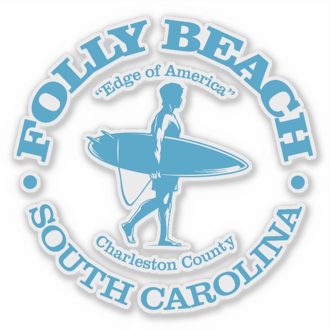 Folly Beach (surfer) Sticker (Front)