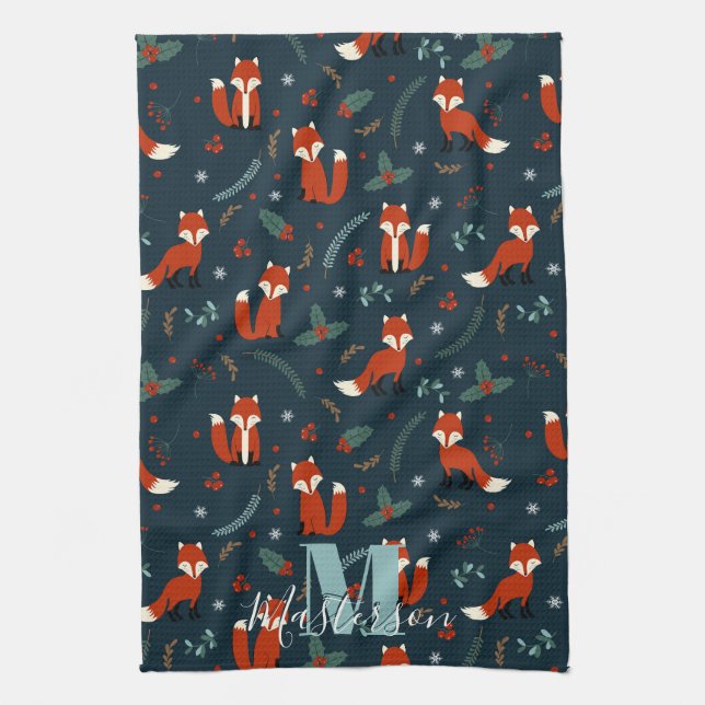 Folly Fox Cuties Personalized Kitchen Towel (Vertical)