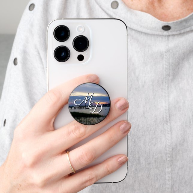 Folly Harbor Sunset PopSocket (Hand)