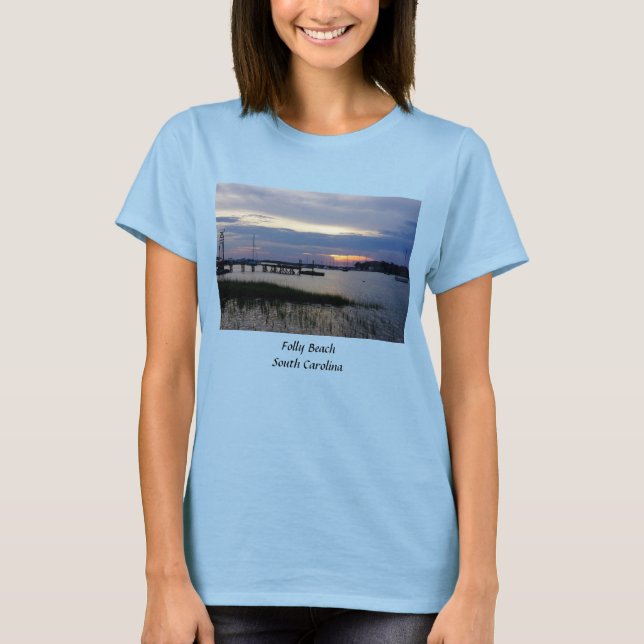 Folly Harbor Sunset T-Shirt (Front)