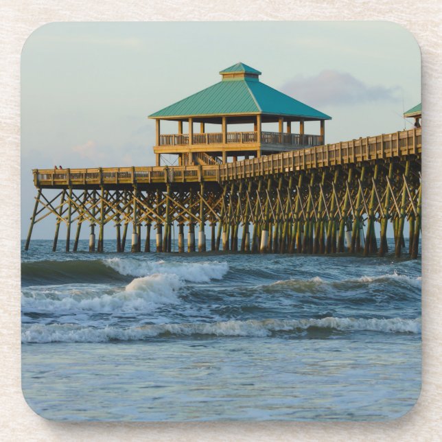 Folly Pier Morning Drink Coaster (Front)