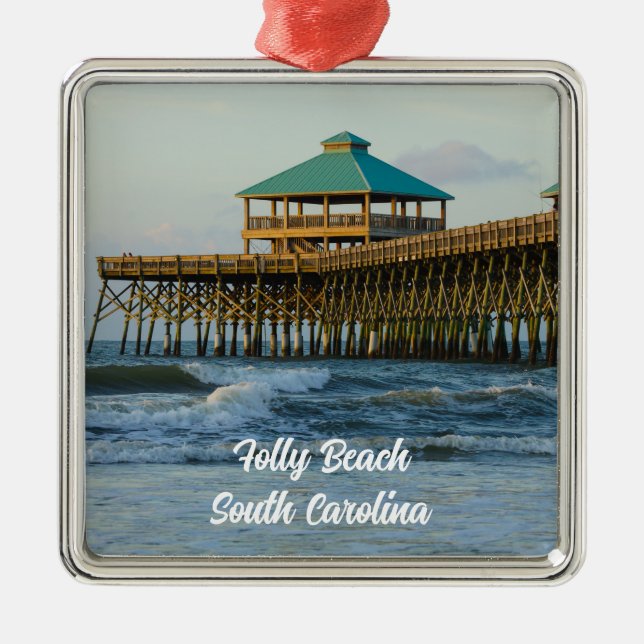 Folly Pier Morning Ornament (Front)