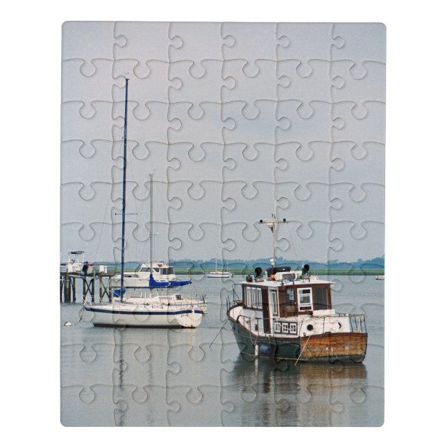 Folly River Boats Jigsaw Puzzle (Puzzle Vertical)