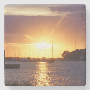 Folly River Sunrays Stone Coaster