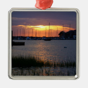 Folly River Sunset Metal Ornament
