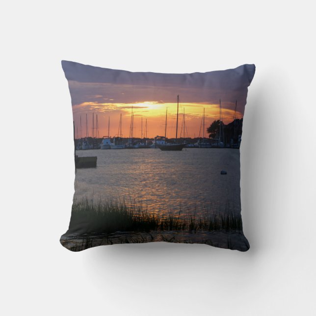 Folly River Sunset Throw Pillow (Front)
