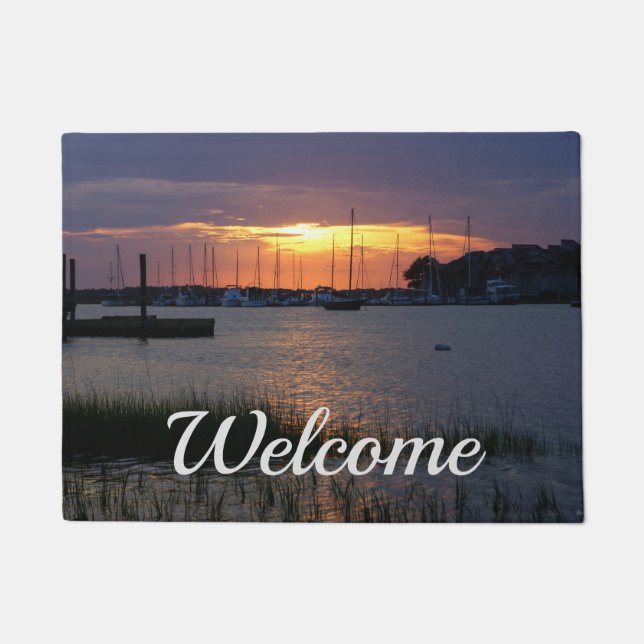 Folly River Sunset Welcome Doormat (Front)
