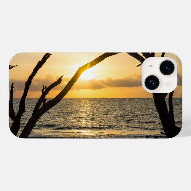 Folly Sunrise Tree Silhouette iPhone Case (Back (Horizontal))