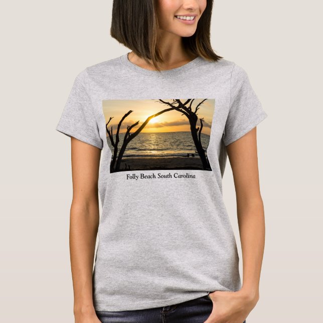 Folly Sunrise Tree Silhouette T-Shirt (Front)