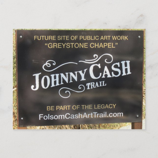 Folsom Icon: Sign on the Johnny Cash Trail Postcard (Front)
