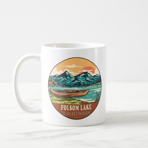 Folsom Lake California Boating Fishing Emblem Coffee Mug