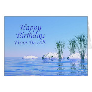 Fom Us All, a Spa Like, Blue Birthday Cards