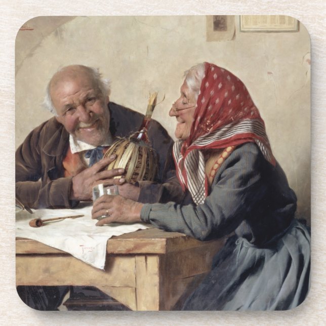 Fond Memories (oil on canvas) Drink Coaster (Front)