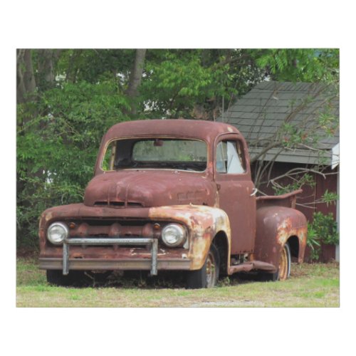 Fond Memories _ Old Red Truck _  Faux Canvas Print