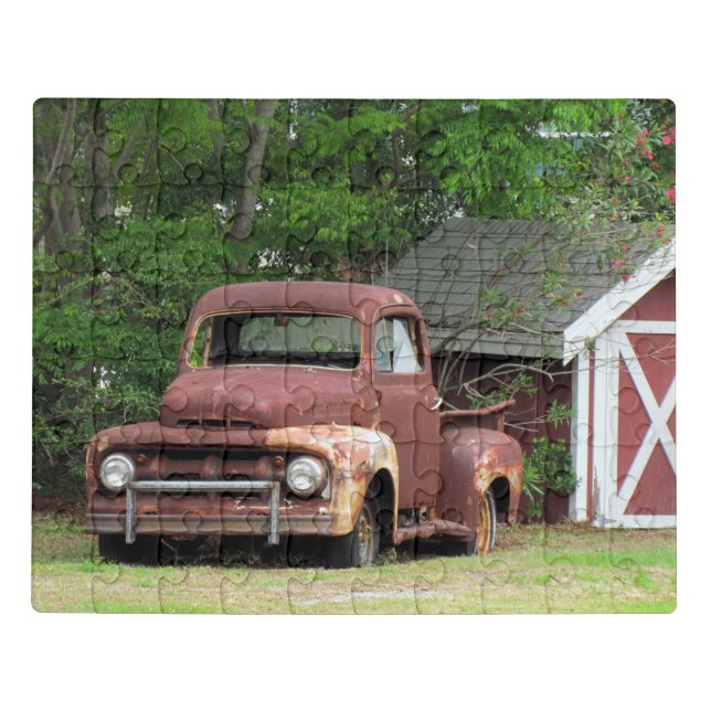 Fond Memories - The Old Red Truck - Acrylic Puzzle (Puzzle Horizontal)
