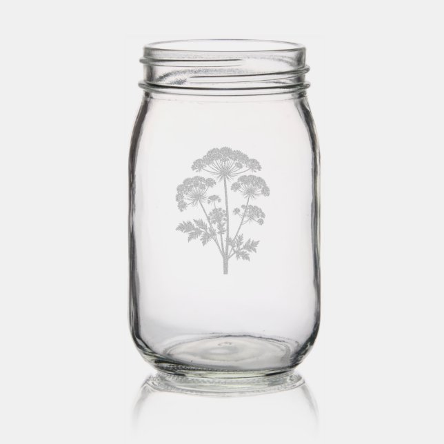 FONDNESS | Wedding Etched  Mason Jar (Glassware)